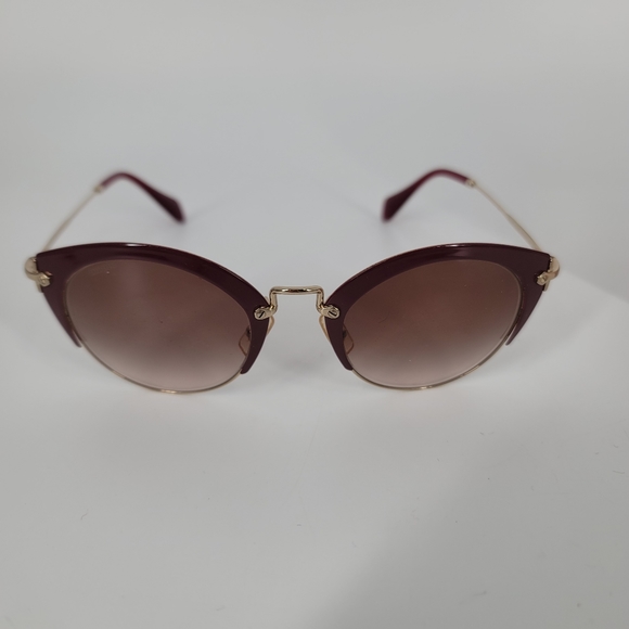 Miu Miu Sunglasses SMU-53R 52mm Brown Burgundy with Box and Case - Picture 4 of 10